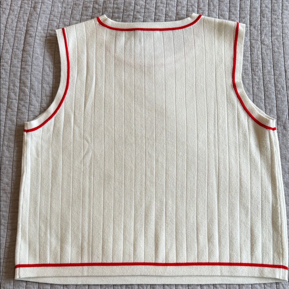 Draper James White Tank with Red Accents - Picture 6 of 6